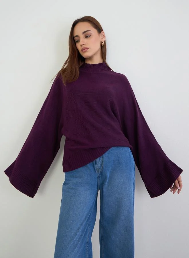 Styli Purple Oversized Knit Sweater