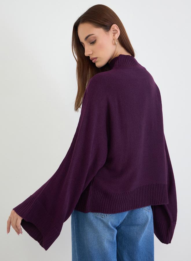 ستايلي سويتر واسع بتفاصيل محبوكة - Image 5