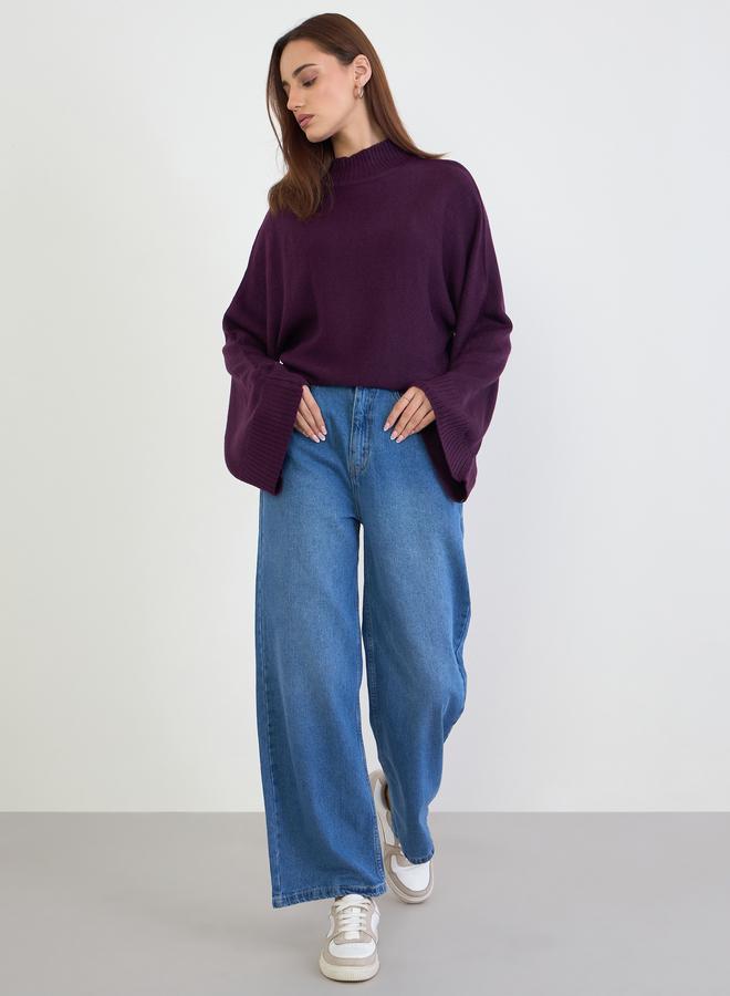 ستايلي سويتر واسع بتفاصيل محبوكة - Image 2