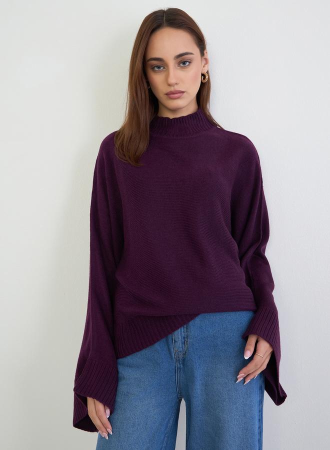 ستايلي سويتر واسع بتفاصيل محبوكة - Image 3