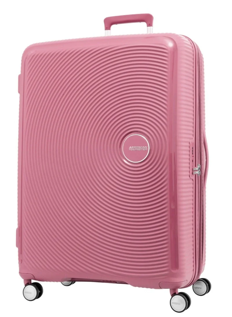 AMERICAN TOURISTER  Curio (Soundbox) Suitcase, Check-In Size 80 cm / 30 inch, 4 Spinner Wheels, Hard Top, Polypropylene, Peach Blossom|DuoSaf™ Security Zipper|Spacious Interior|Expandable|TSA Lock|Lightweight - 3 Years International Warranty  | Best Price UAE