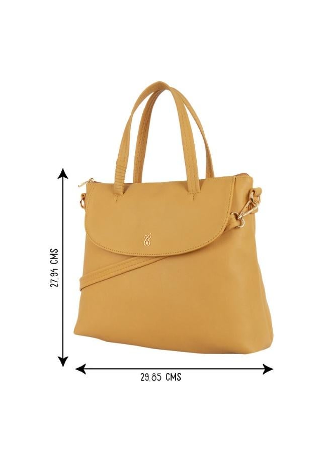 Baggit Women’s Yellow Tote Handbag | Medium Size Stylish Shoulder Bag | Trendy Casual Purse for Women & Girls | Spacious Vegan Leather Handbag for Office, Travel & Daily Use - Image 3