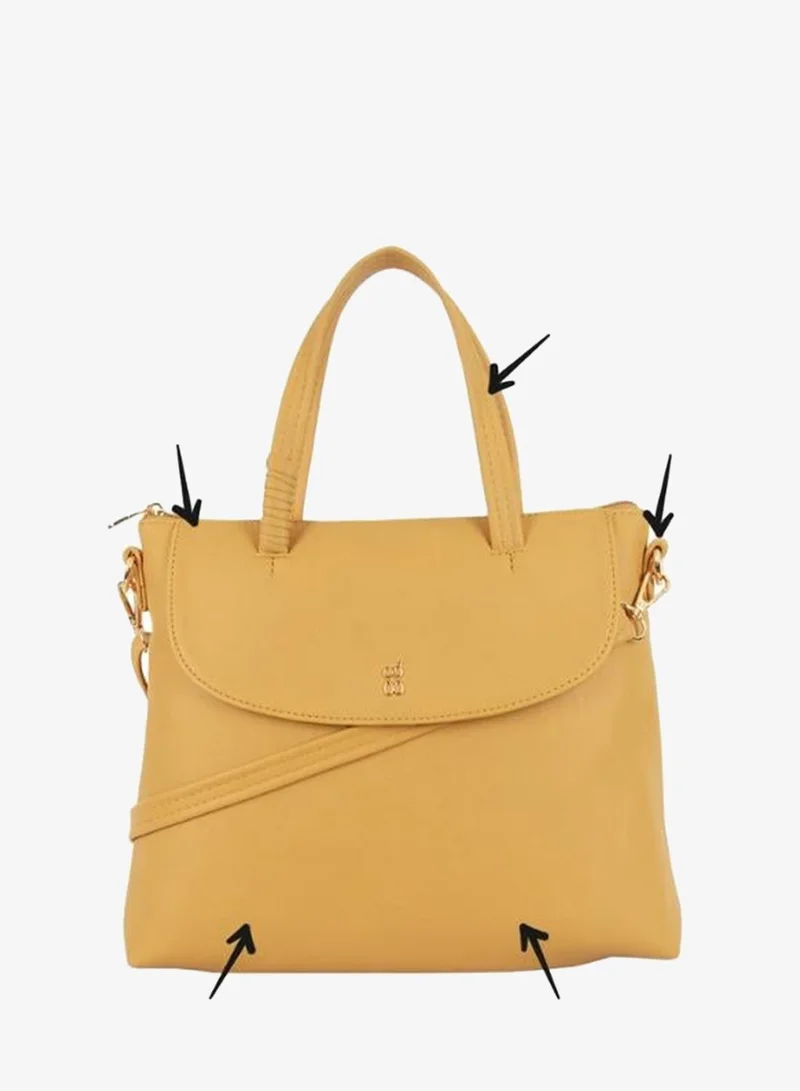 باجيت حقيبة يد نسائية صفراء من باجيت متوسطة الحجم أنيقة كاجوال