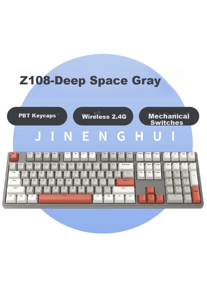 Ikbc Z108, Deep Space Gray, Wireless Mechanical Keyboard For Gaming And Office, 108-key Brown Switch - Image 1