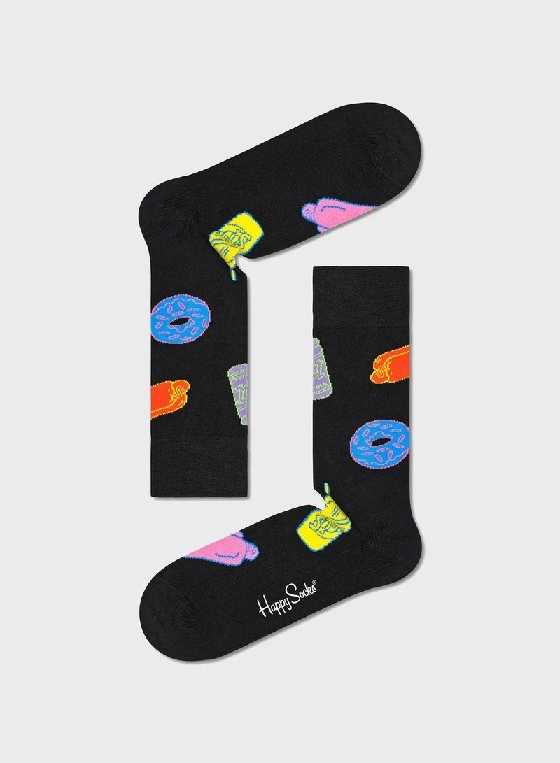 Happy Socks 2-Pack Embroidered Crew Sock