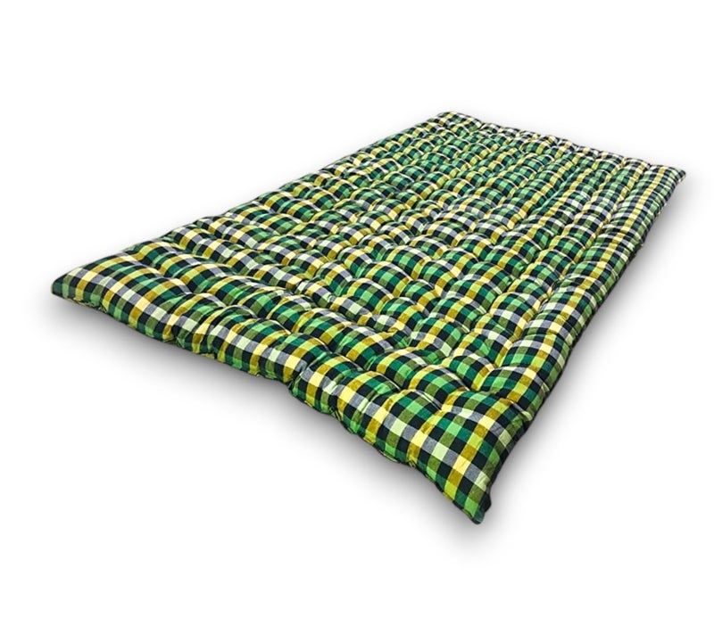 ATOOTFUSION Large Soft Cotton Mattress | Foldable Lightweight Sleeping Mattress | Ideal for Guest Use and Hostels | Multicolor King Size (78x72 Inches) | Portable Gadda - Image 4
