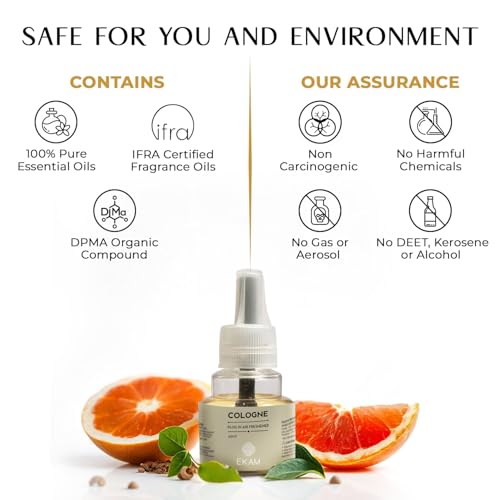 EKAM Plug-In Air Freshener Refill (45ml) | Midnight Scent for Room/Bathroom | Automatic Refill | Lasts up to 125 Days / 500 Hours | Perfect for Living Rooms, Bedrooms & More - Image 4