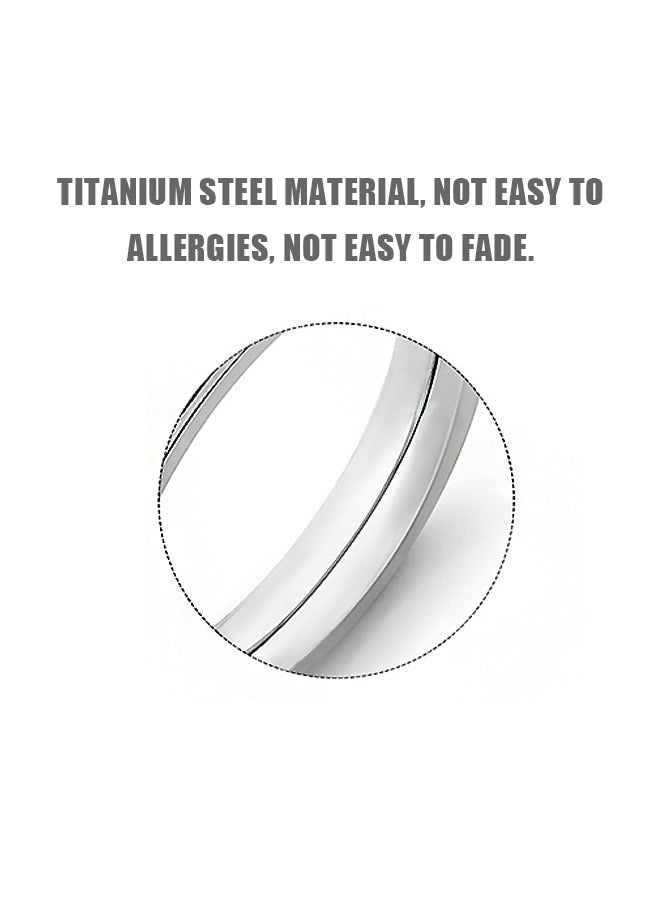 بيوند خواتم وعد للأزواج بألوان متعددة، خاتم خطوبة من التيتانيوم المقاوم للبهتان، مناسب كهدية للزوجين وخاتم زفاف (فضي) - Image 3