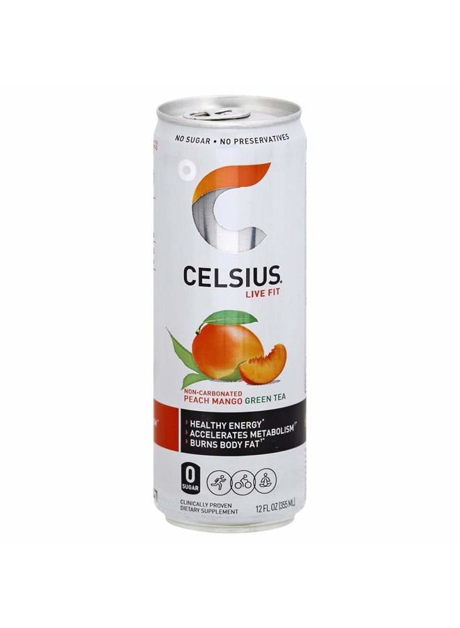 Celsius, Peach Mango Green Tea, 12 Fl Oz