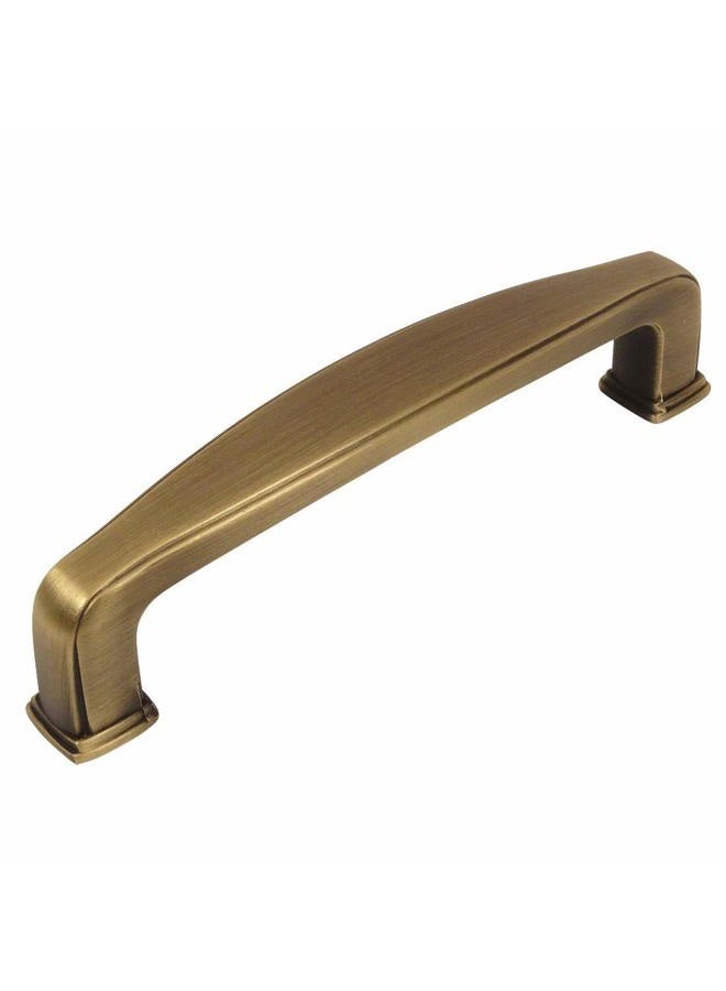 10 Pack - 4389BAB Brushed Antique Brass Modern Cabinet Hardware Handle Pull, Cabinet Knobs - 3'' Inch (76mm) Hole Centers