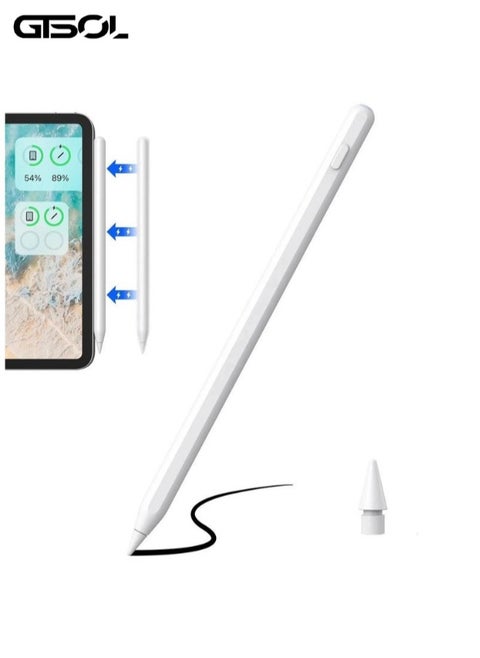 IPad Pencil 2nd Generation with Magnetic  USB Charging Stylus Pen for iPad with Palm Rejection Compatible with iPad 10/9/8/7/6 iPad Mini 6/5 iPad Air 5/4/3 iPad Pro 11" iPad Pro 12.9" 6/5/4/3