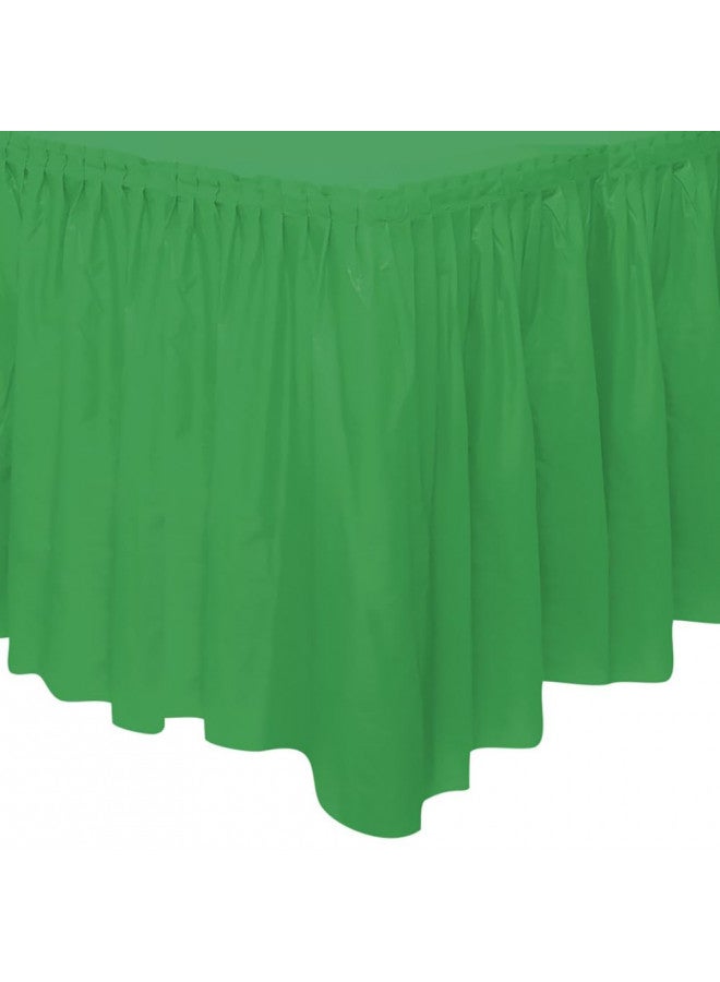 Unique Green Plastic Table Skirt, 29" x 14 ft. - Image 1