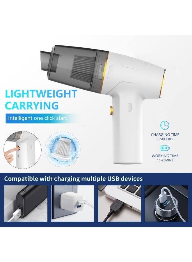 تدوو أجهزة إخماد الأتربة اللاسلكية ذات الطاقة العالية التي تعمل بالتفريغ الهوائي 12000pa أجهزة إخماد الأتربة اللاسلكية القابلة لإعادة الشحن المحمولة للأقراص المنزلية/أسوفا/سيارة/مكتب - Image 4