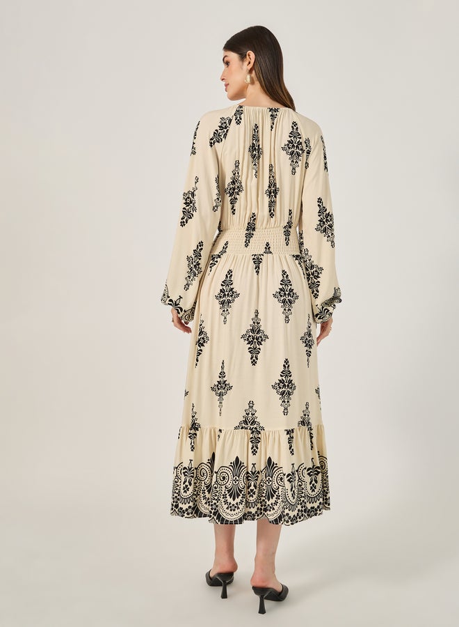 ستايلي فستان قروي مطبوع - Image 5