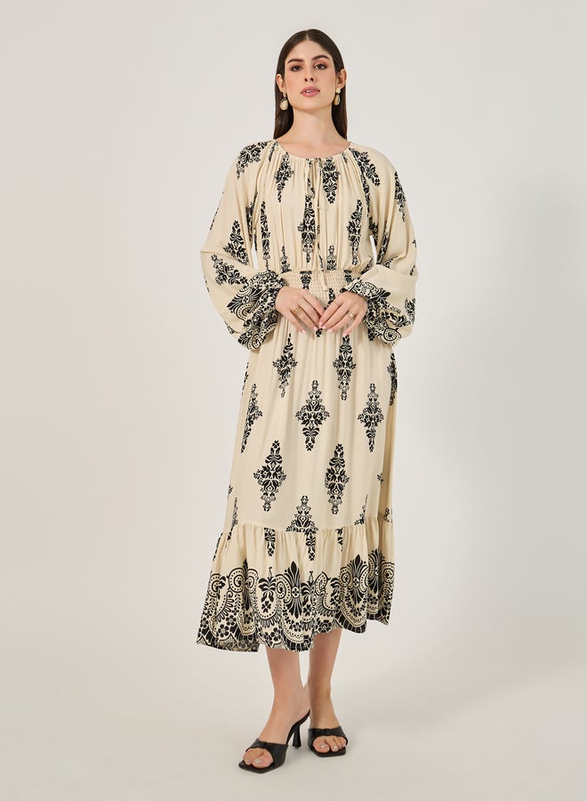 ستايلي فستان قروي مطبوع - Image 2