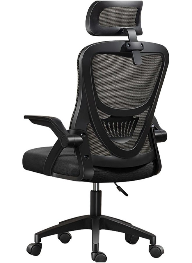 Denzoz Gaming Chair, Ergonomic Office Chair, Breathable Mesh Design, High Back with Adjustable Headrest, Swivel Armrest, Lumbar Support, Black  - Image 1
