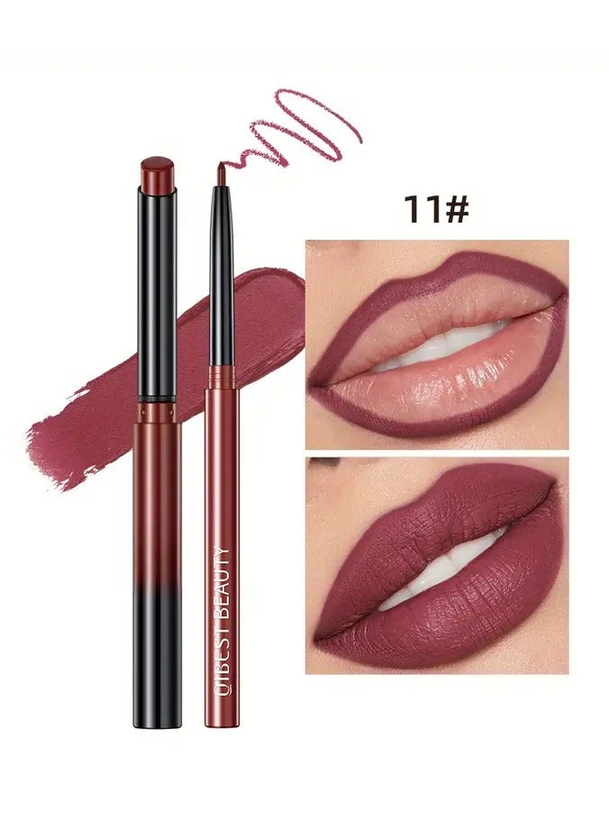 QiBest Lipstick Lip Liner Set Matte Non Decolorize Non Smudge Long Lasting Waterproof Nude Color Lip Liner Stage Makeup - Image 1