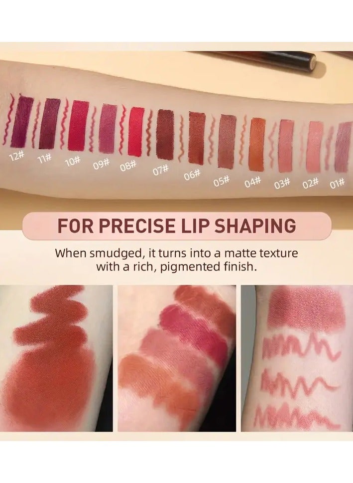 QiBest Lipstick Lip Liner Set Matte Non Decolorize Non Smudge Long Lasting Waterproof Nude Color Lip Liner Stage Makeup - Image 5