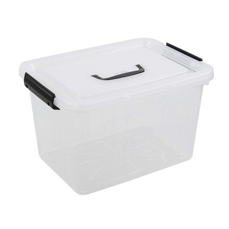 Nicesh 1-Pack Plastic Storage Box, Clear Latch Box with Handle and Lid, 10 L - Image 1