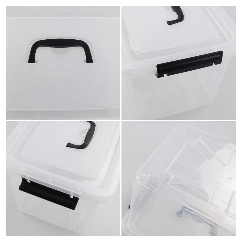 Nicesh 1-Pack Plastic Storage Box, Clear Latch Box with Handle and Lid, 10 L - Image 3