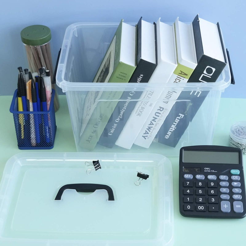 Nicesh 1-Pack Plastic Storage Box, Clear Latch Box with Handle and Lid, 10 L - Image 5