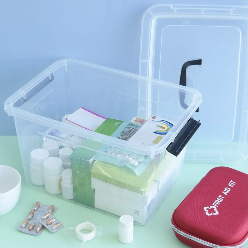 Nicesh 1-Pack Plastic Storage Box, Clear Latch Box with Handle and Lid, 10 L - Image 4