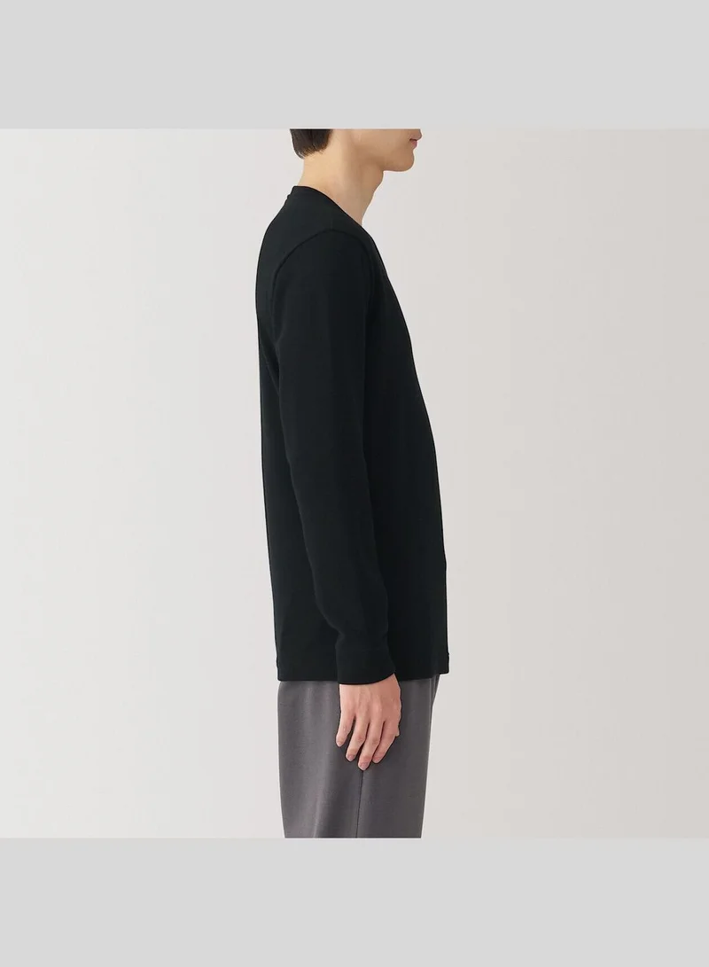 MUJI Warm Cotton And Wool V Neck Long Sleeve T-Shirt