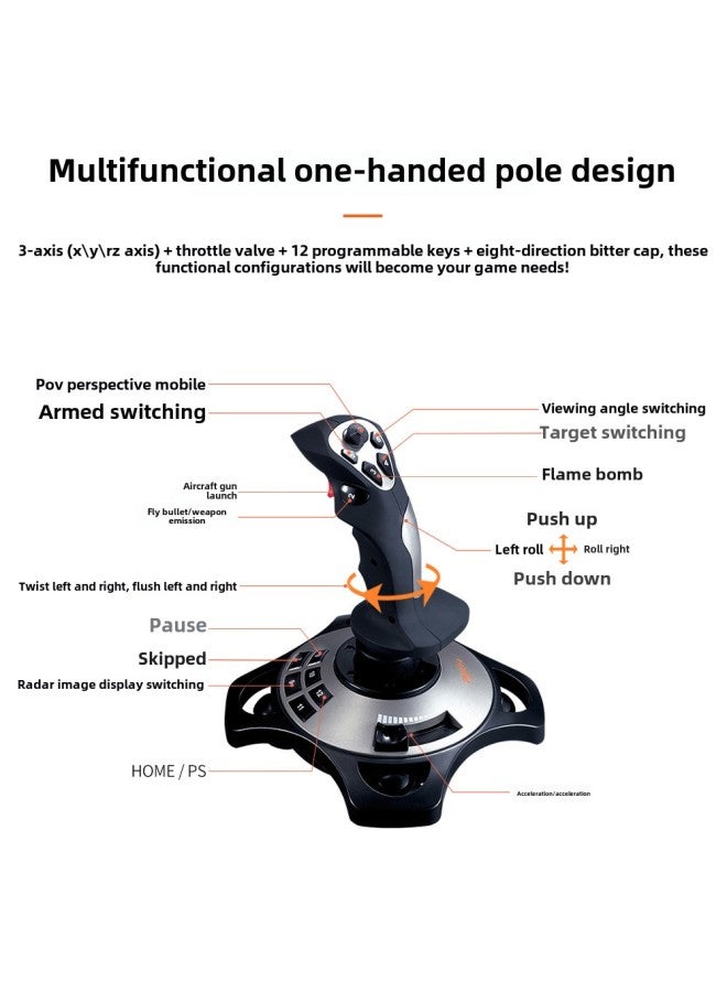 Laishida PRO PXN2113 Flight Simulator Flight Handle War Thunder Handle Support Computer PC-Product Color:PXN-2113 - Image 5