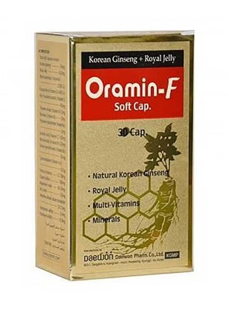 كبسولات أورامين-إف متعددة الفيتامينات مع الجينسنغ وغذاء ملكات النحل، ٣٠ كبسولة