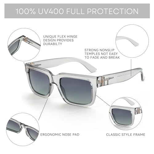ZENOTTIC Rectangle Sunglasses for Men Women Polarized UV400 Protection Classic Trendy Driving Sun Glasses - Image 4