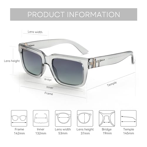 ZENOTTIC Rectangle Sunglasses for Men Women Polarized UV400 Protection Classic Trendy Driving Sun Glasses - Image 5