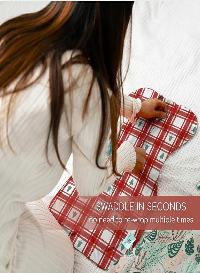 Cocoon Care 0.5 TOG Knitted Bamboo Cotton Arms Up Swaddle Sleeping Pod for Baby | Sleep Sack | Sleeping Bag for New Born Baby | 0-1M | Redchecks - Image 5