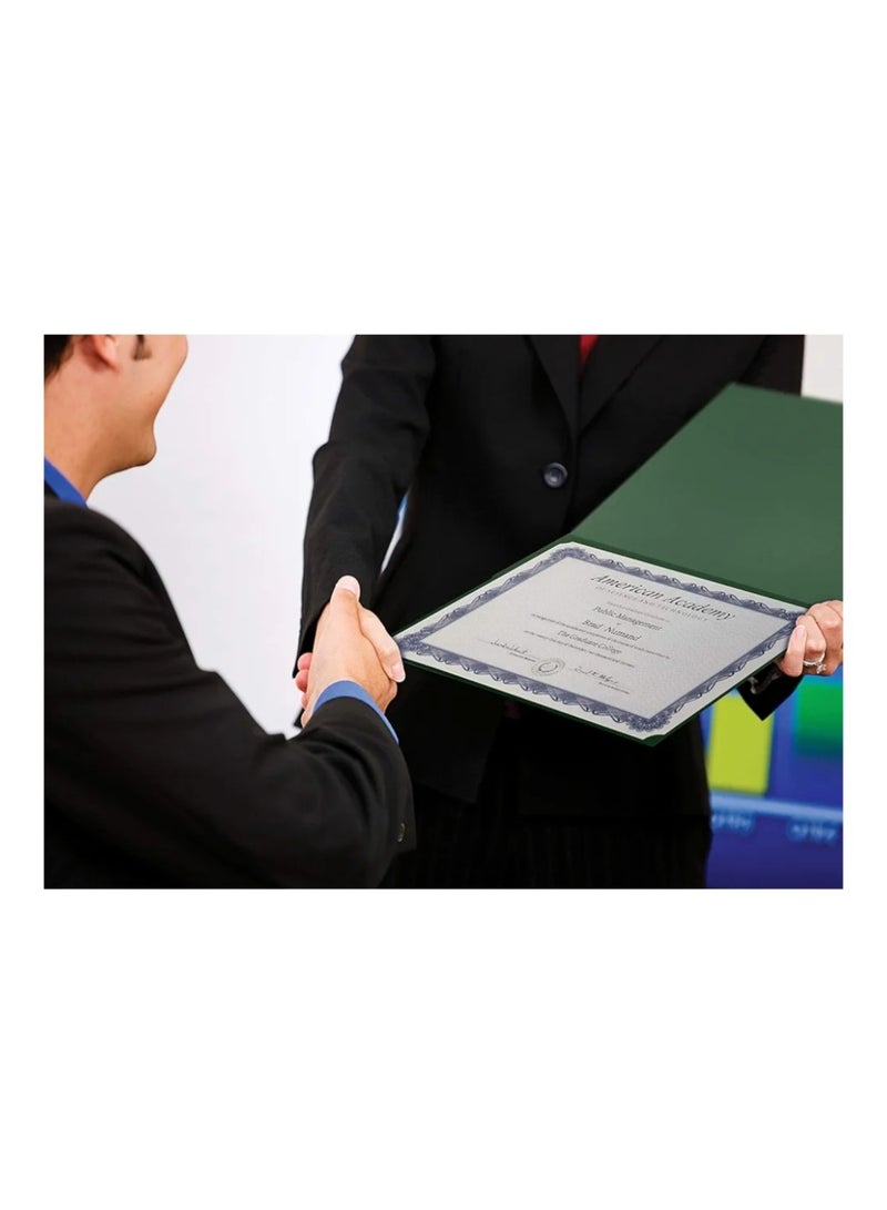 بريما غطاء حامل الشهادة الخضراء، مقاس A4، واقي للجوائز والشهادات - Image 3