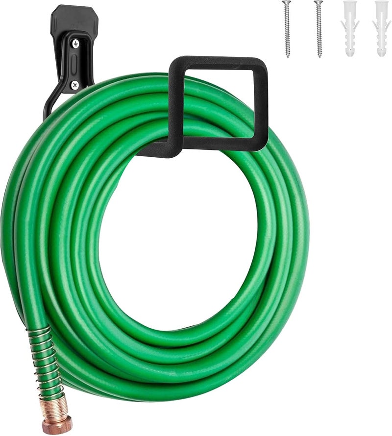 Sageme حامل خرطوم 2 عبوة، حامل خرطوم معدني ثقيل للجدار، خطاف لخرطوم الحديقة/خرطوم قابل للتوسيع/بكرة خرطوم/خرطوم ماء/خرطوم جيب/خرطوم مرن (100 قدم) - Image 2