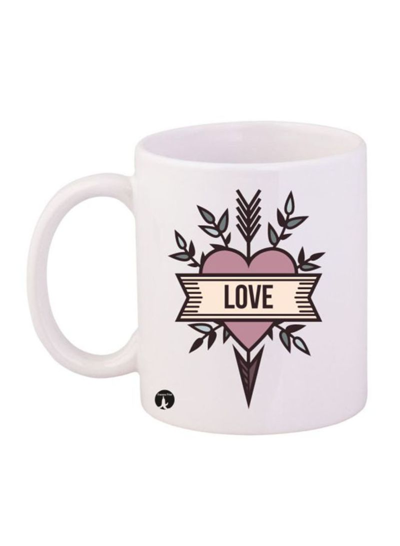 RKN Phrases Love Printed Mug White/Pink/Black 12ounce