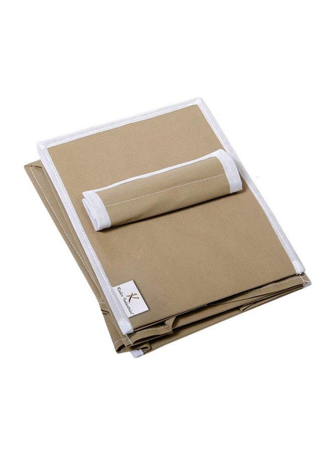 Kuber Industries Fabric Non Woven Hanging 4 Shelves Foldable Wardrobe/Closet Cloth Organizer (Grey & Brown)-Pack of 2-Kubmart15332 - Image 5