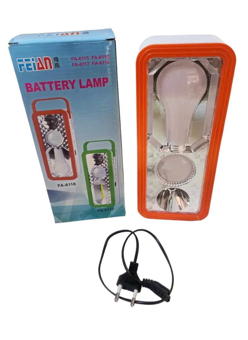 Generic - Battery-operated flashlight, model FA-6118, three operating modes, orange color - Image 1