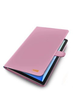 اوميكر غطاء حماية قلاب من جلد البولي يوريثان لهاتف لينوفو تاب P11 / P11 Plus 4G 2021 وردي فاتح  - Image 4