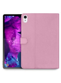 اوميكر غطاء حماية قلاب من جلد البولي يوريثان لهاتف لينوفو تاب P11 / P11 Plus 4G 2021 وردي فاتح  - Image 1