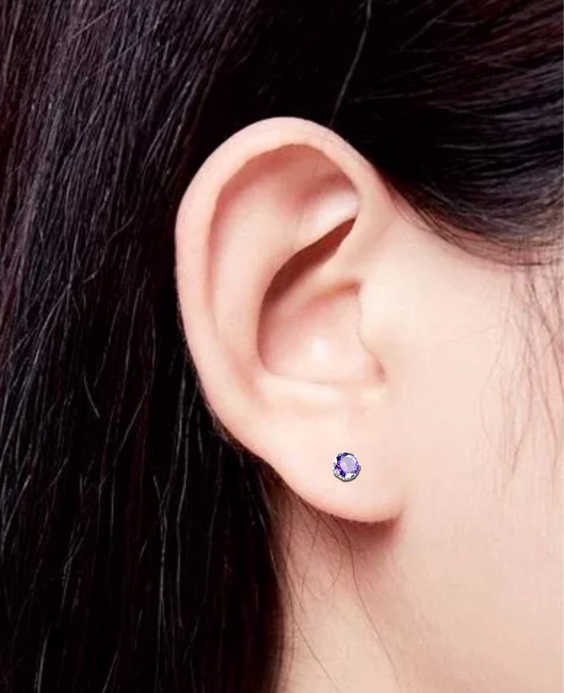 Tornito 14 Pairs Stainless Steel CZ Stud Earrings for Women Multicolor Cubic Zirconia Cartilage Helix Earrings Set Screwback 4MM - Image 3