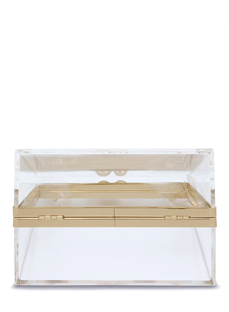 London Rag Transparent Clear Triangle Clutch Bag