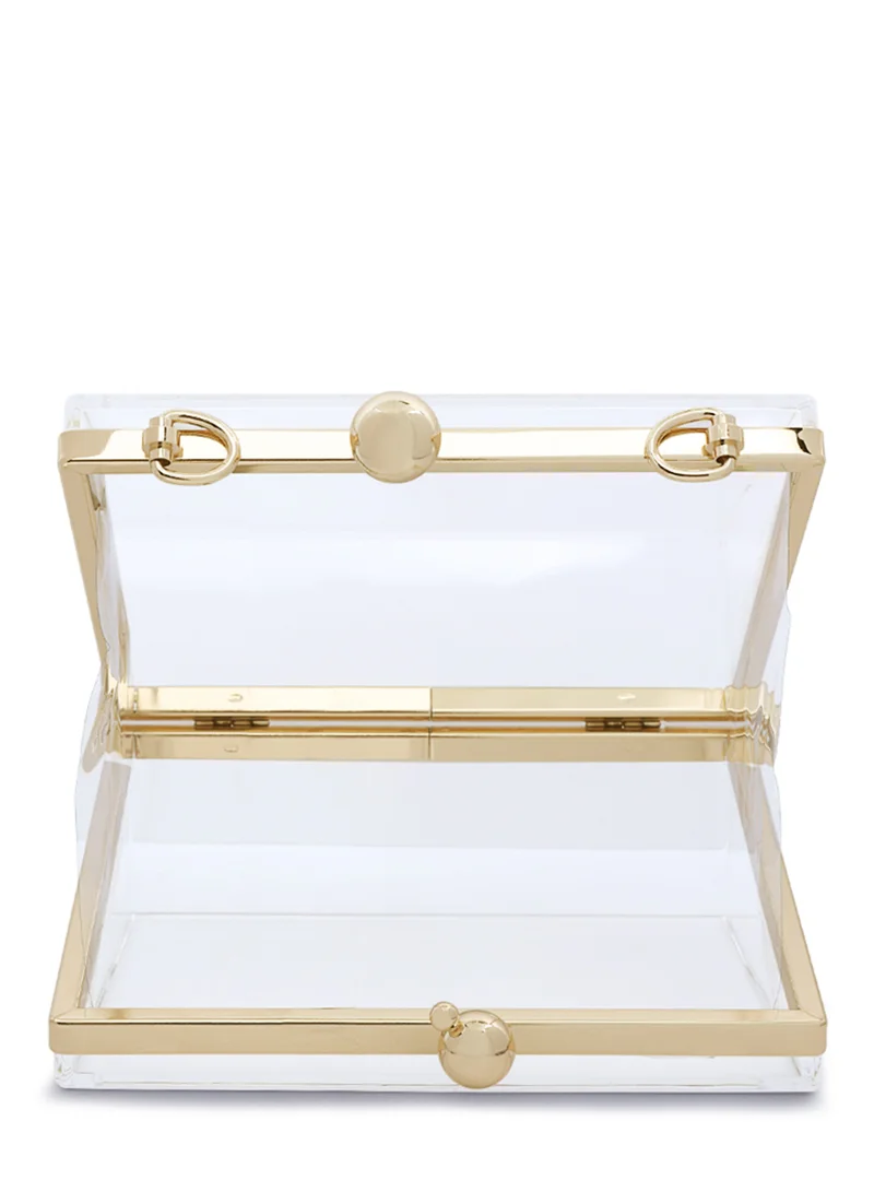 London Rag Transparent Clear Triangle Clutch Bag