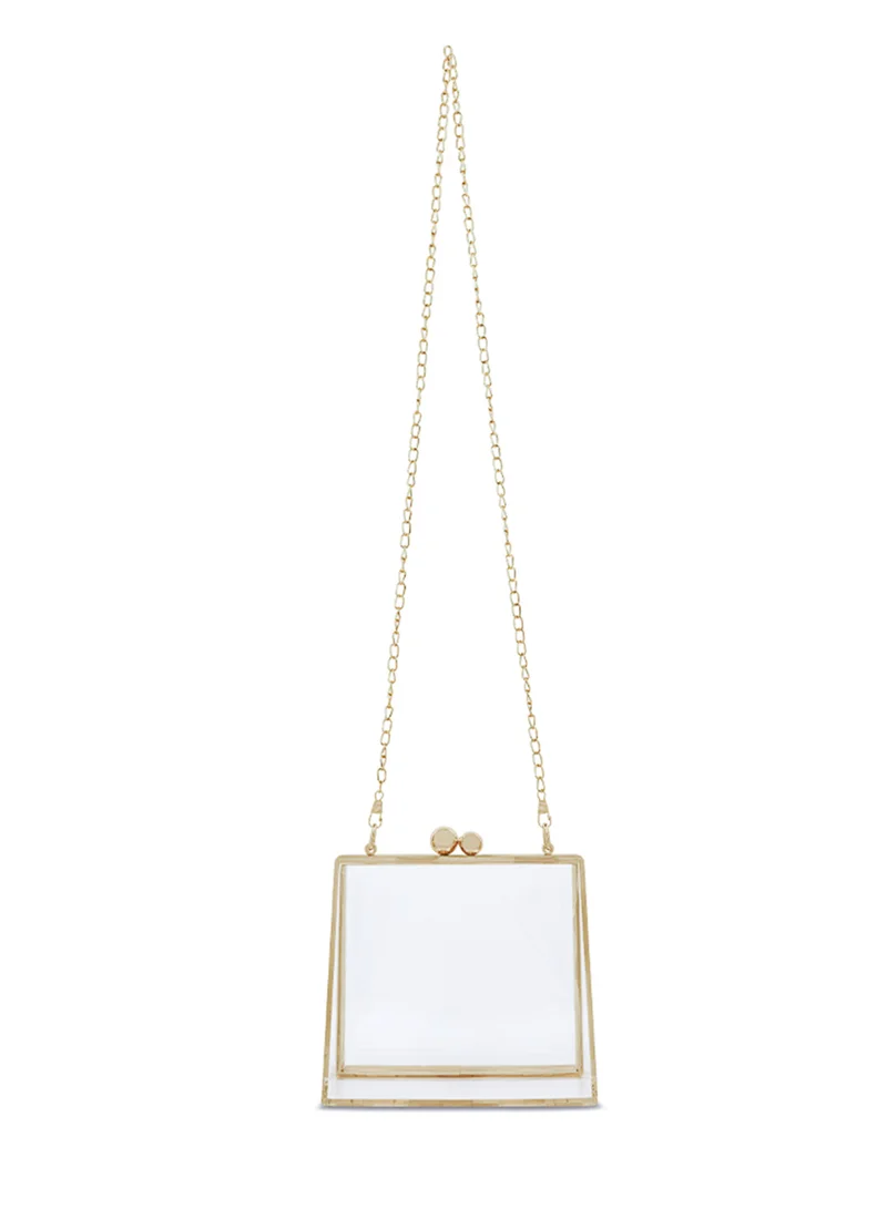 London Rag Transparent Clear Triangle Clutch Bag