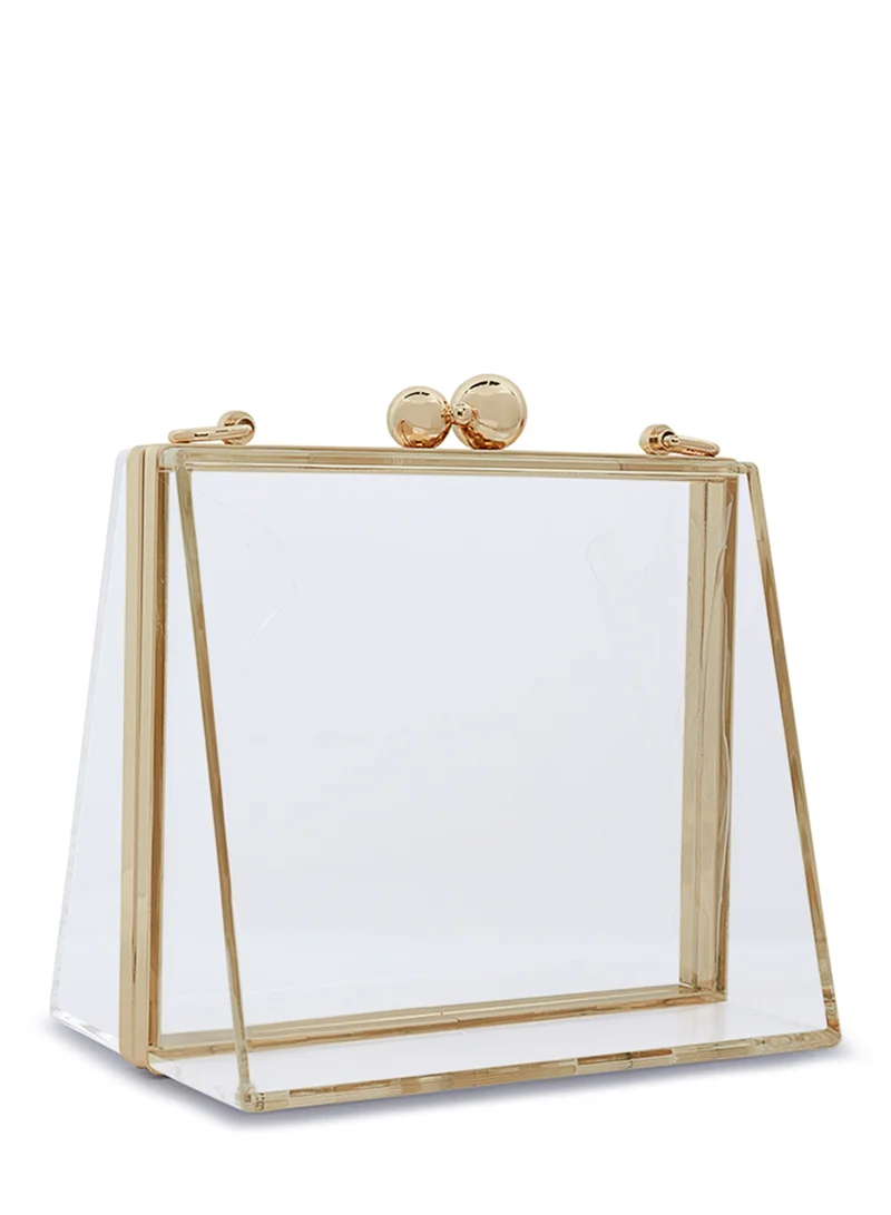 London Rag Transparent Clear Triangle Clutch Bag