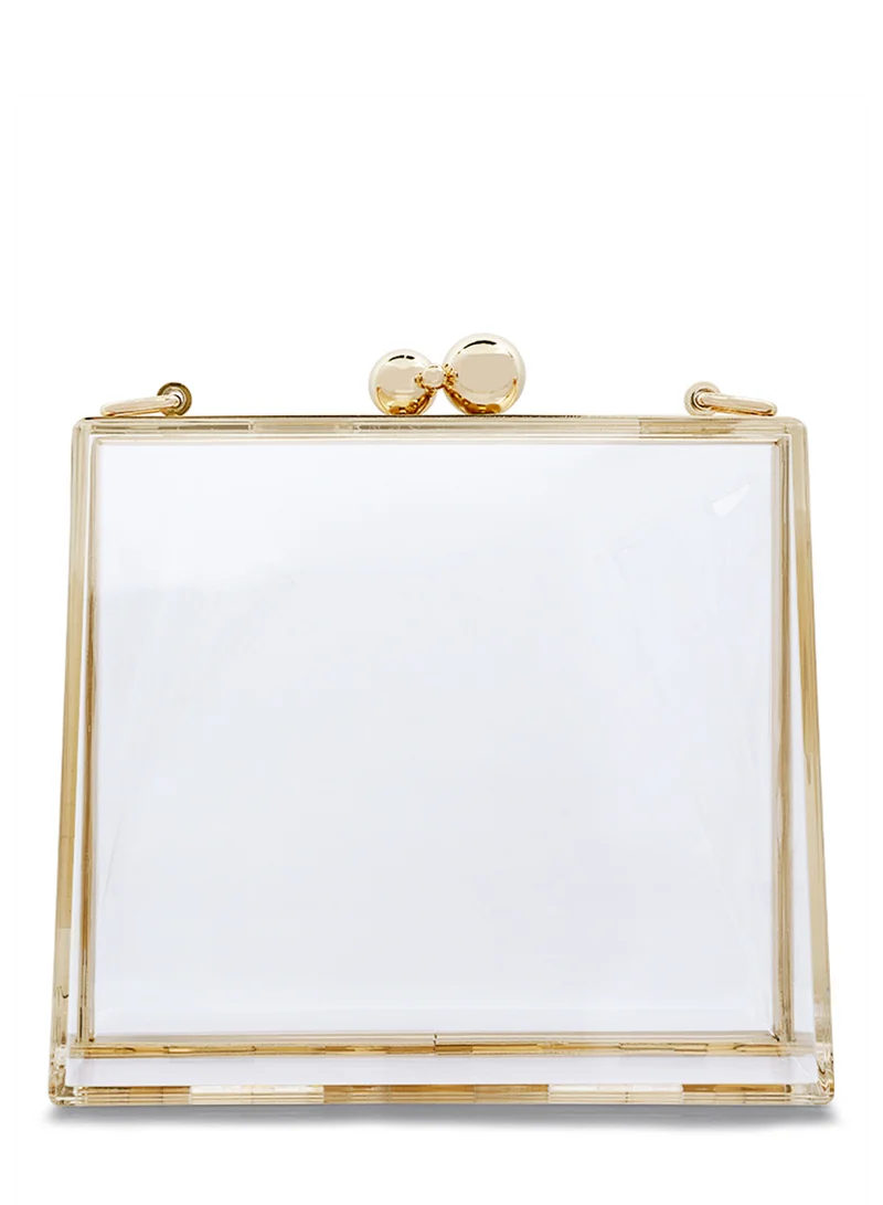London Rag Transparent Clear Triangle Clutch Bag
