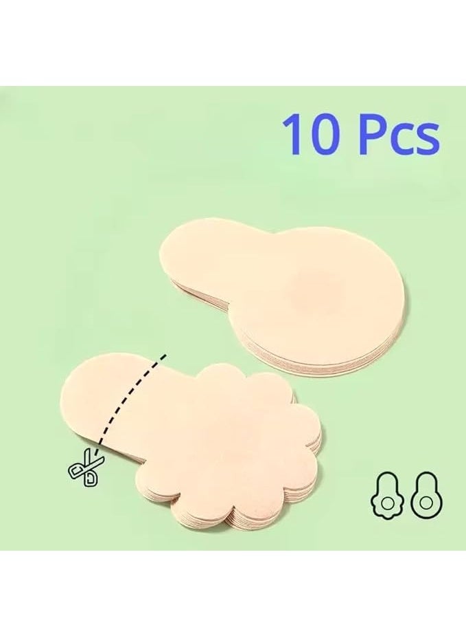 Women's Invisible Breast Lift Up Tape Overlays on Bra Nipple Stickers Chest Stickers Adhesive Nipple Covers Accessories (5 pairs) - Image 3