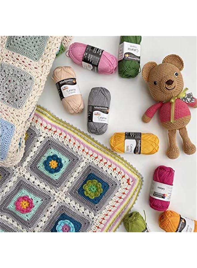 Arabest 【 Set of 2 Skeins 】 SMC Catania Originals 100% Mercerized Cotton Yarn, Total 3.52 Oz. Each 1.76 Oz (50g) / 136 Yrds (125 m) Amigurumi Yarn Fine-Sport 2 (173 Light Blue) - Image 3