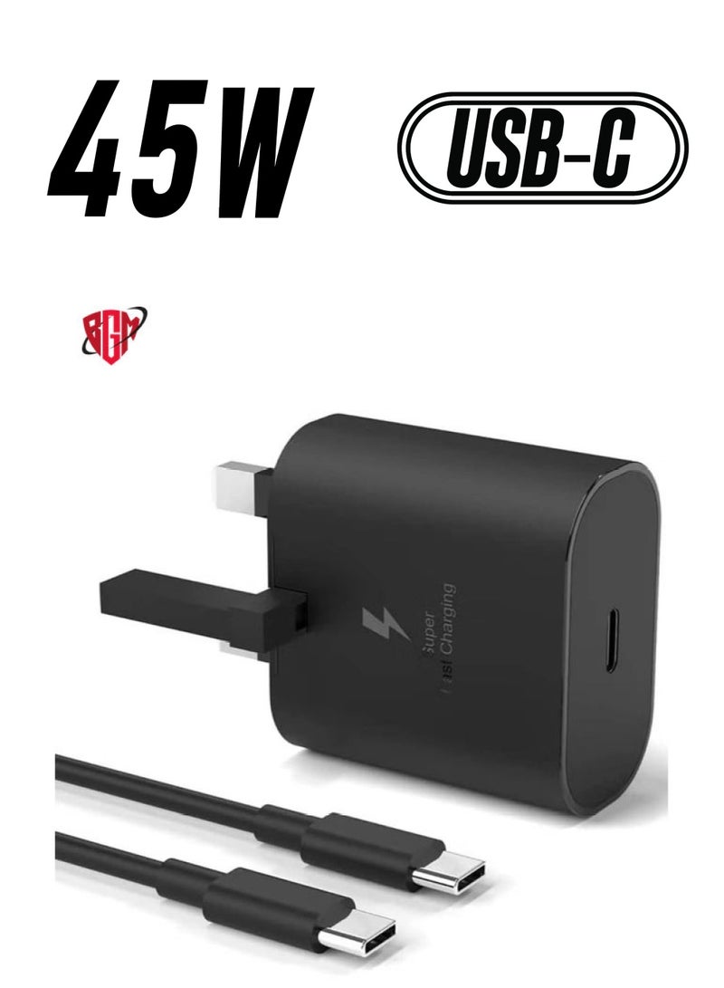BGM 45W USB-C Charger for Samsung Galaxy S22/S22+/S21/S21 FE/S21 Ultra/S20/A23/A32/A33/A53/A73 Type C PD3.0 & PPS Super Fast Charger with 1.5m Cable - Image 1