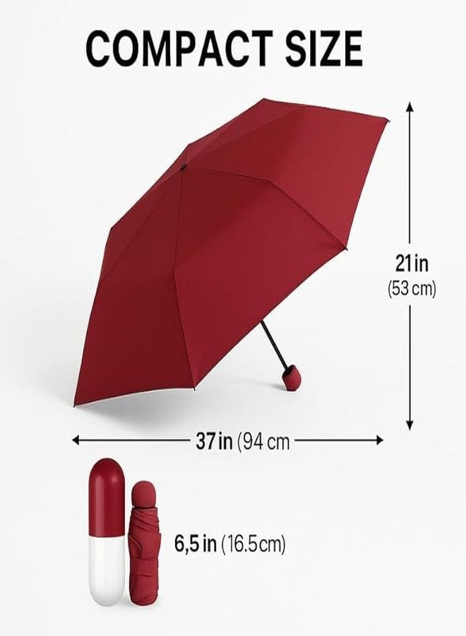 DEVHEART Capsule Umbrella - Compact Mini Foldable Umbrella for Sun & Rain, UPF 50+ UV Protection, Lightweight Travel Umbrella with Capsule Case for Men, Women & Kids (RANDOM COLOUR) - Image 3