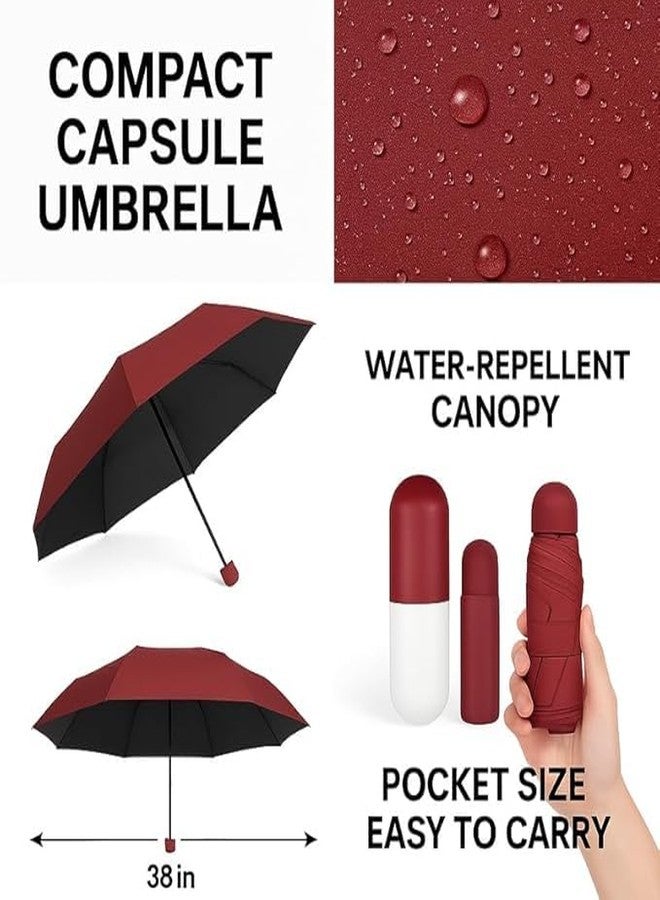 DEVHEART Capsule Umbrella - Compact Mini Foldable Umbrella for Sun & Rain, UPF 50+ UV Protection, Lightweight Travel Umbrella with Capsule Case for Men, Women & Kids (RANDOM COLOUR) - Image 2